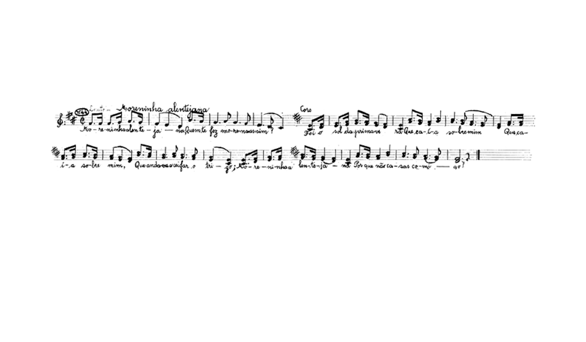 Pauta da música Moreninha Alentejana