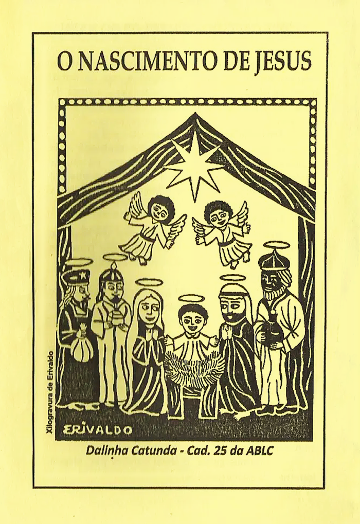 Capa do Cordel 'O Nascimento de Jesus'. Cena do Presépio.