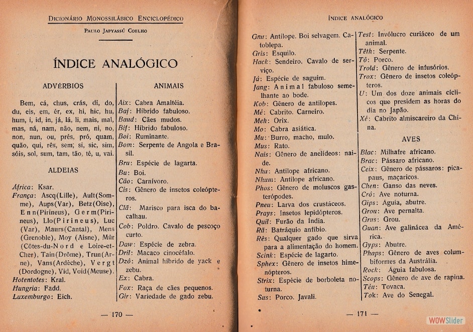 ÍNDICE ANALÓGICO